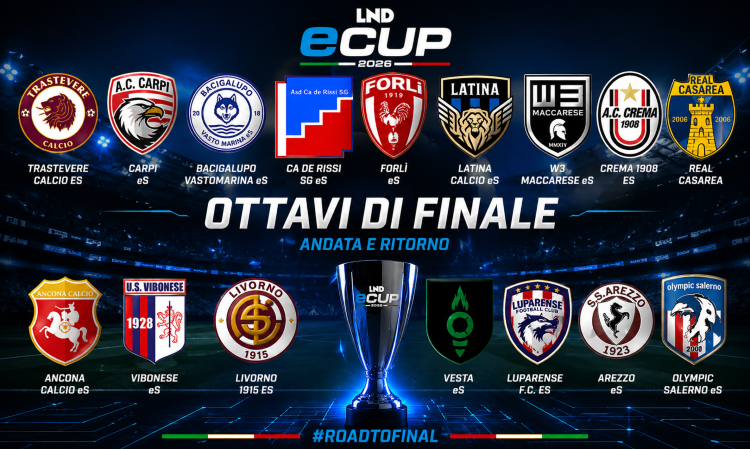 LND eCup 2026: spettacolo, sorprese e verdetti nel terzo turno. Domani gli Ottavi di Finale